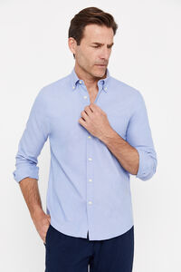 Cortefiel Plain easy-iron Oxford shirt Blue