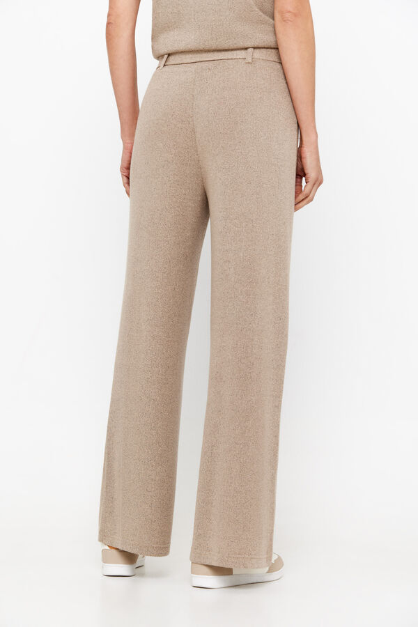 Cortefiel Cropped knit trousers Nude