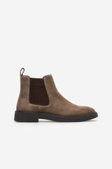 Cortefiel leather boot with side elastic bands Nude