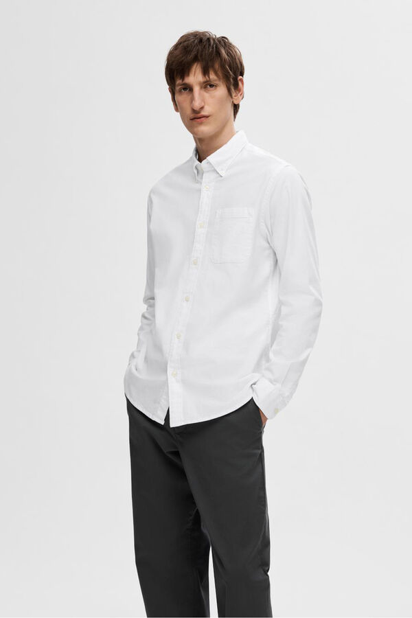 Selected Camisa Oxford de corte regular Branco