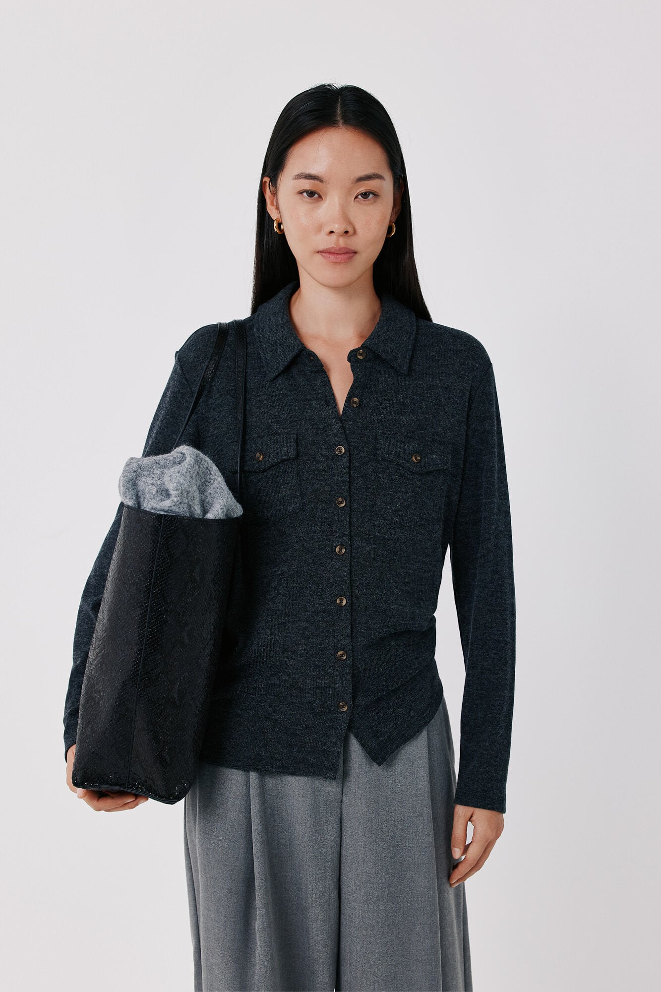 Cortefiel Camisa el&aacute;stica bolsillos