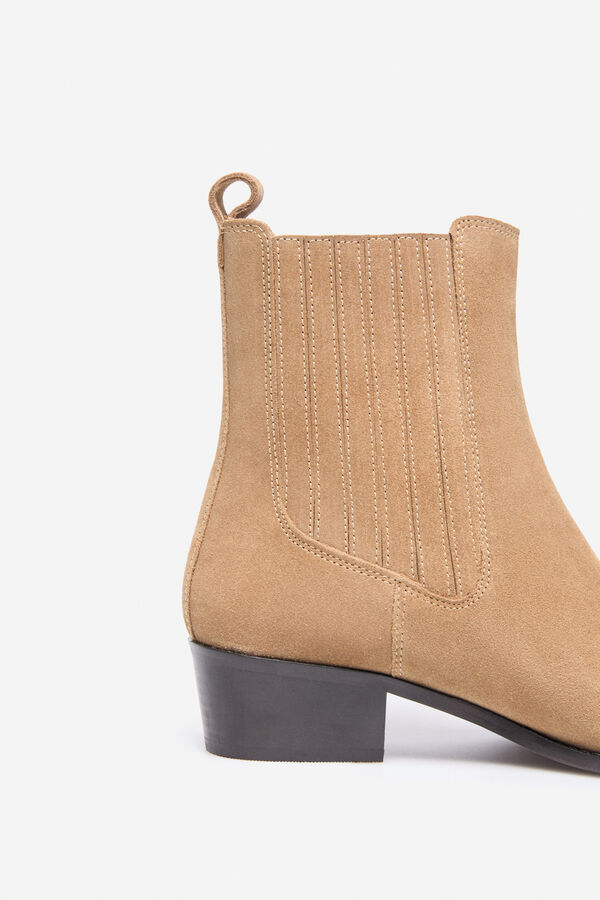 Cortefiel split leather elastic boot Beige