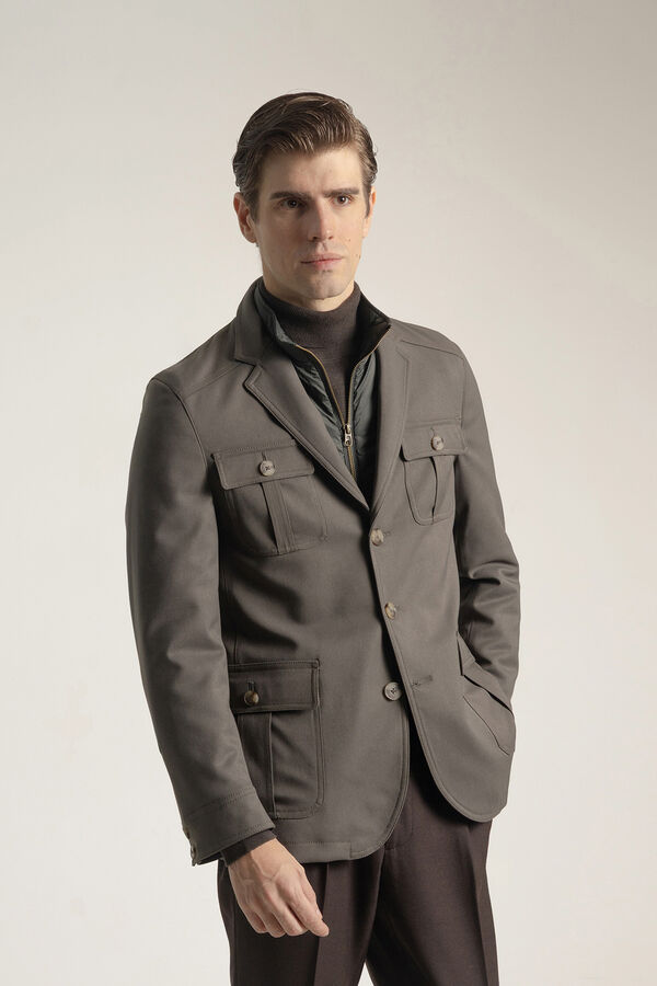 PuroEGO Jaqueta safari cáqui Verde