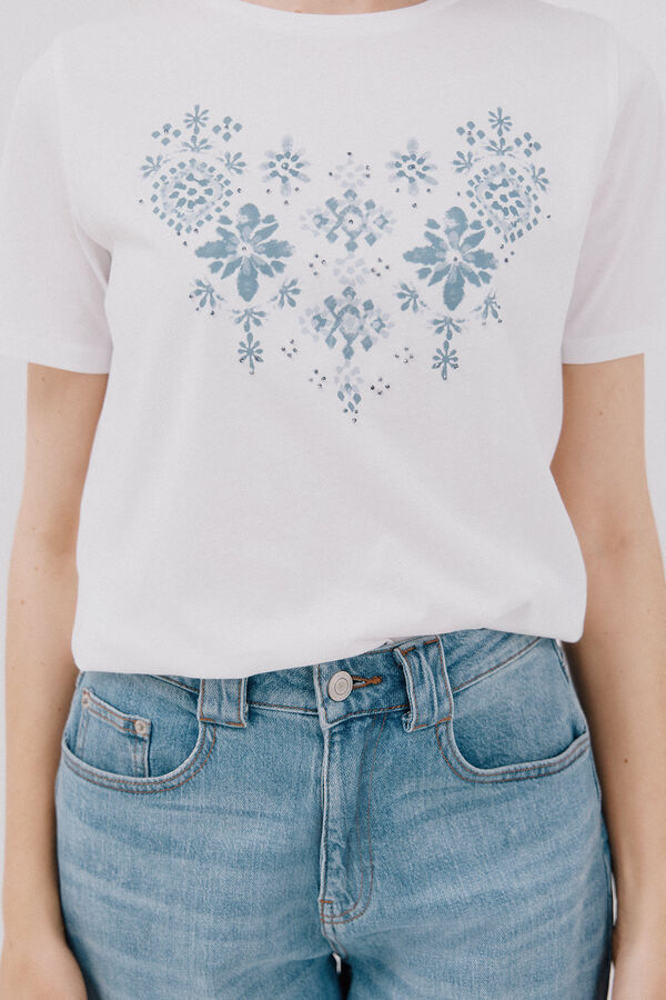 Cortefiel Camiseta com estampado posicional Impressão