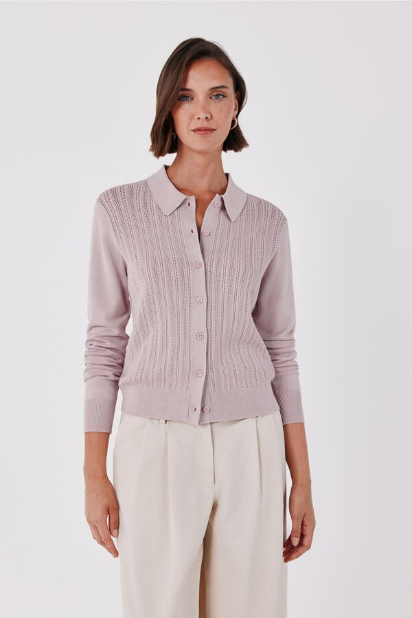 Cortefiel Polo neck jacket Pink