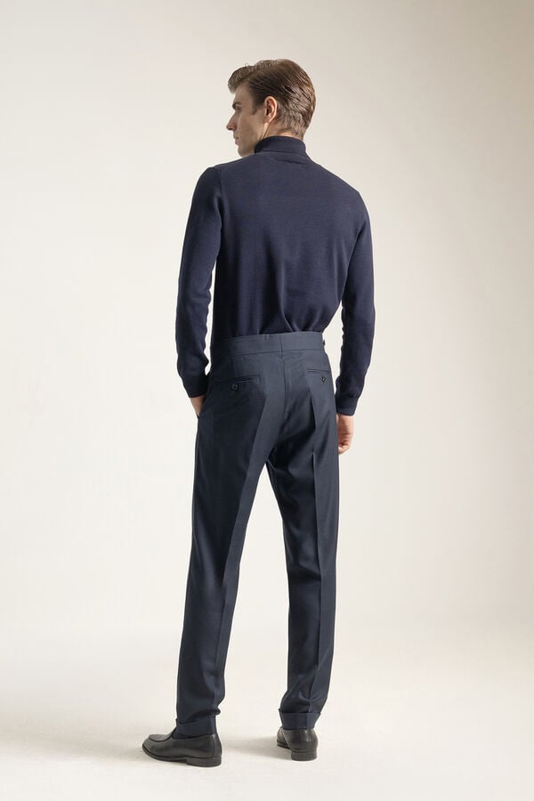 PuroEGO Calças Gurkha slim fit Azul