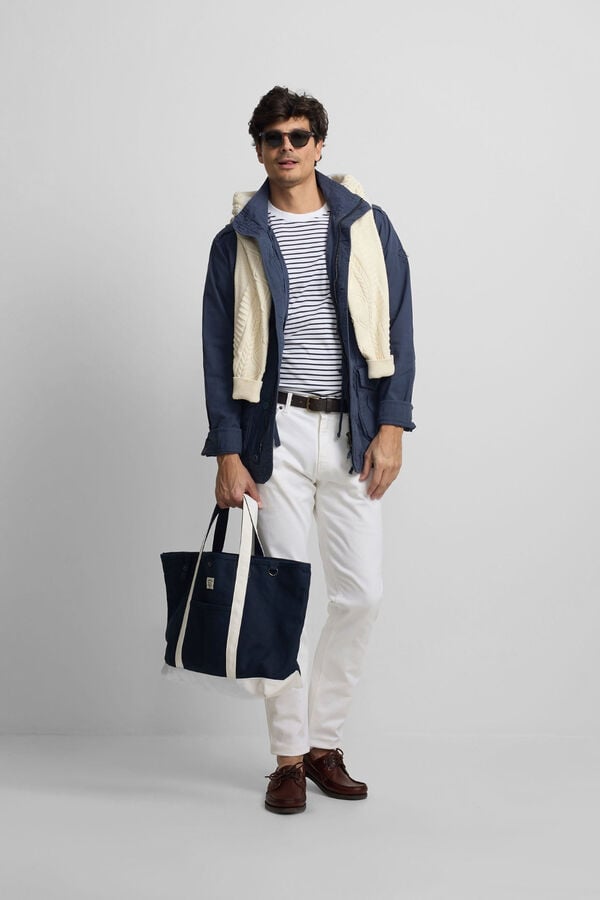 Silbon Patched parka Navy