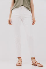 Cortefiel  colored cropped skinny trousers White
