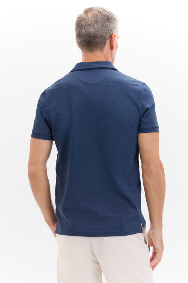 Cortefiel Tencel cotton polo shirt Navy