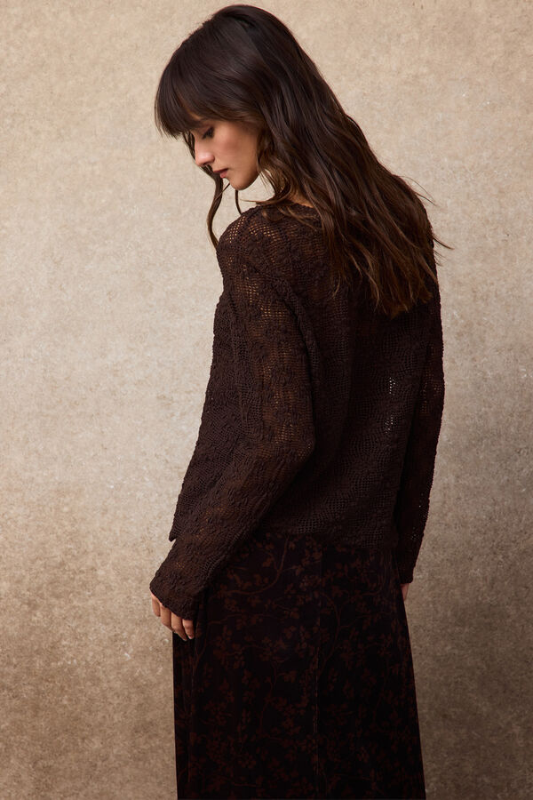 Slowlove Floral lingerie top Dark brown