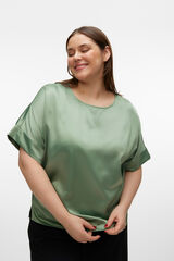 Cortefiel Plus size satin-finish top  Dark green