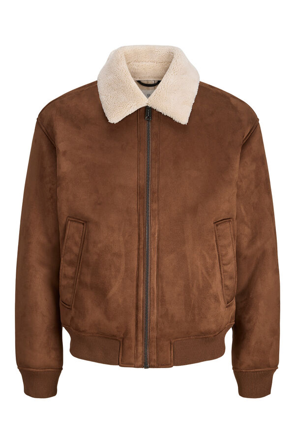 Jack & Jones Blus&atilde;o bomber 100% poli&eacute;ster Castanho