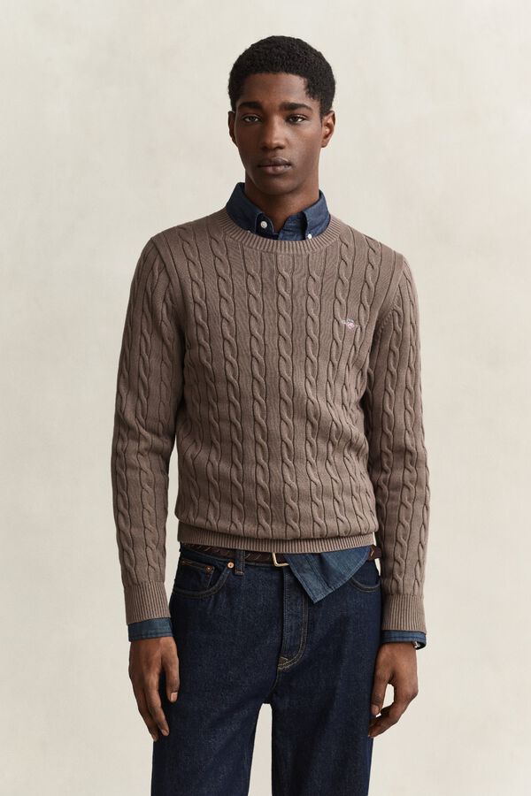 Gant Camisola de gola redonda Tostado