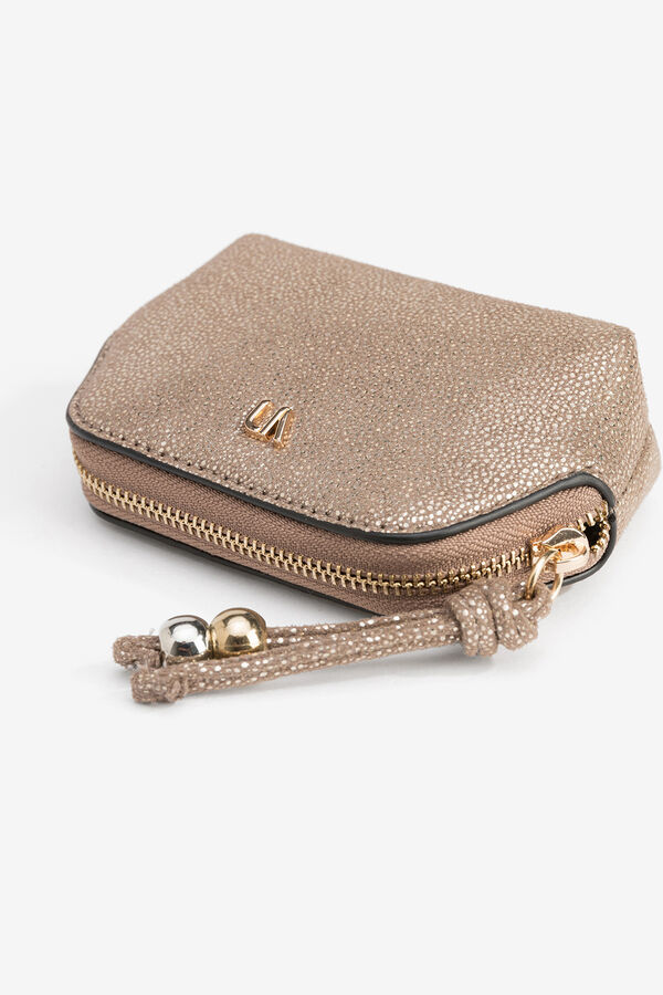 Vilanova Mala pequena com efeito de couro metálico Dourado