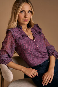 Polín Et Moi Camisa estampada Idalia com babados