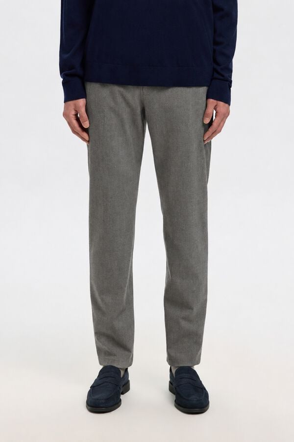 Selected Cal&ccedil;a formal Slim Fit Cinzento