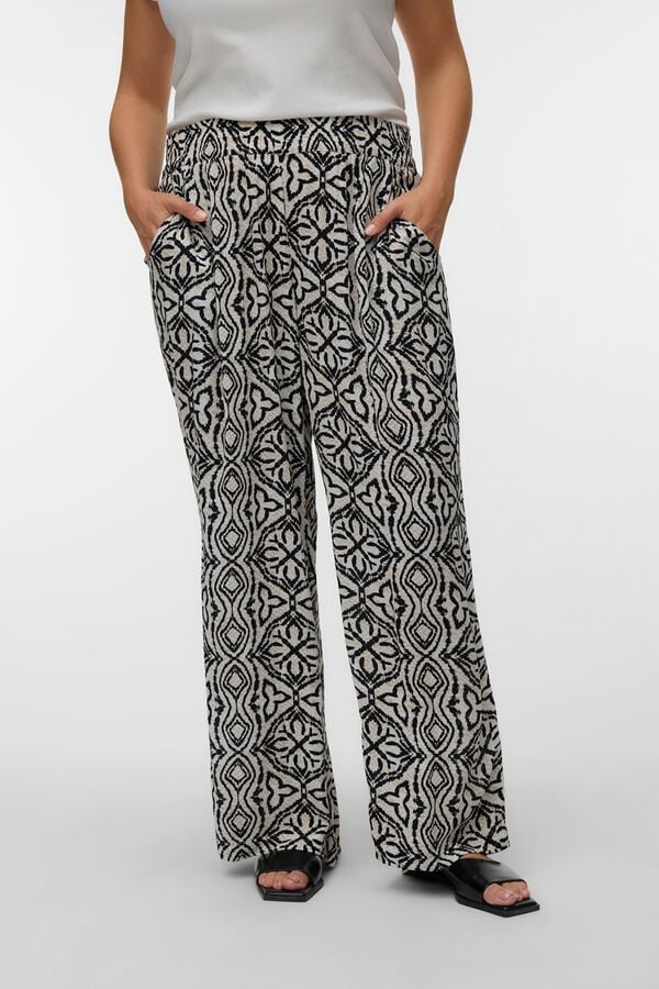 Vero Moda Curve Cal&ccedil;a fluida tamanho grande Cinzento