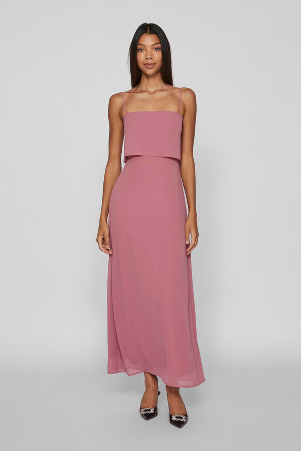 Cortefiel Long strappy evening dress Pink