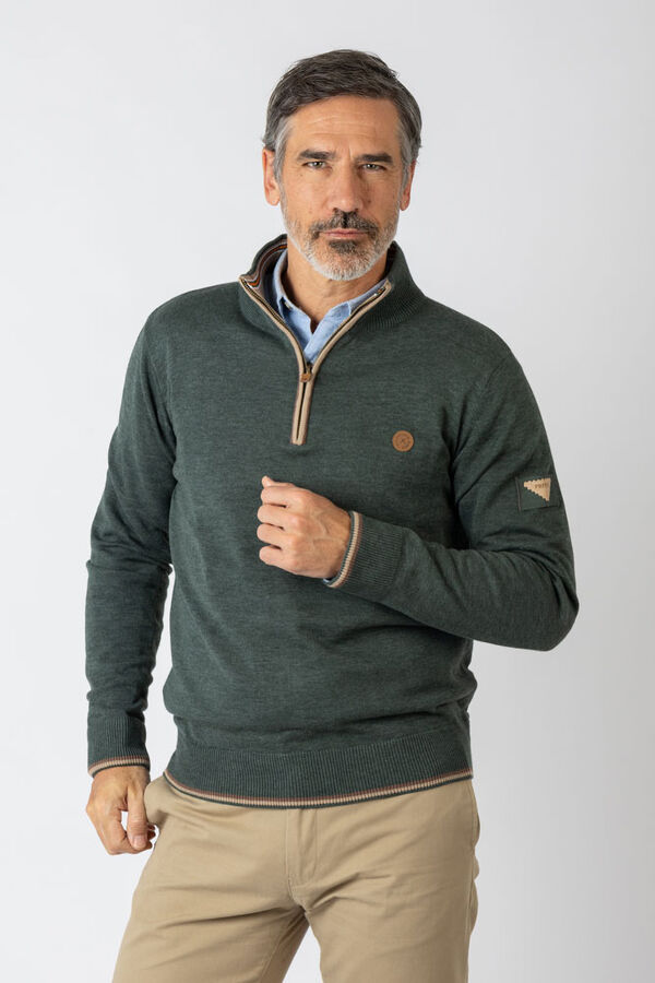 Privata Camisola básico de gola redonda Verde
