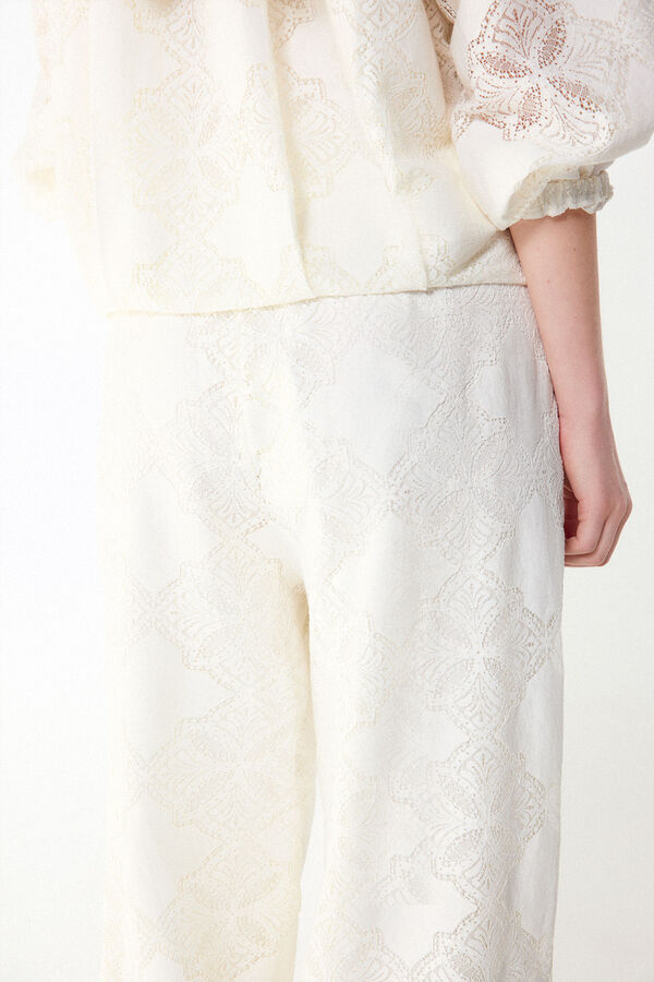 Slowlove Pantal&oacute;n bombacho lace Ivory