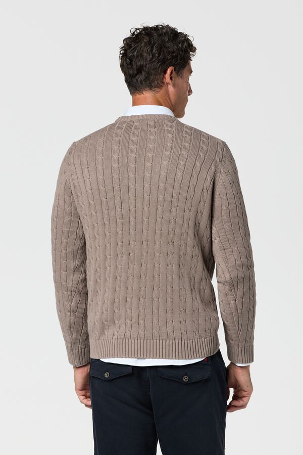 Williot Round neck cable knit jumper Nude