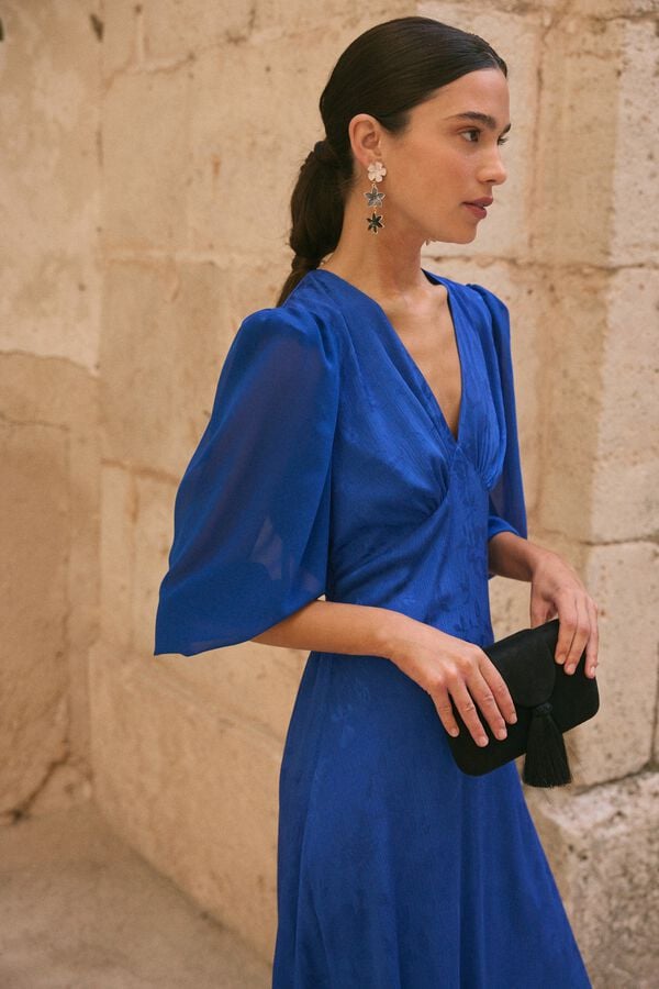 Pol&iacute;n Et Moi Vestido de convidada Azalea Azul