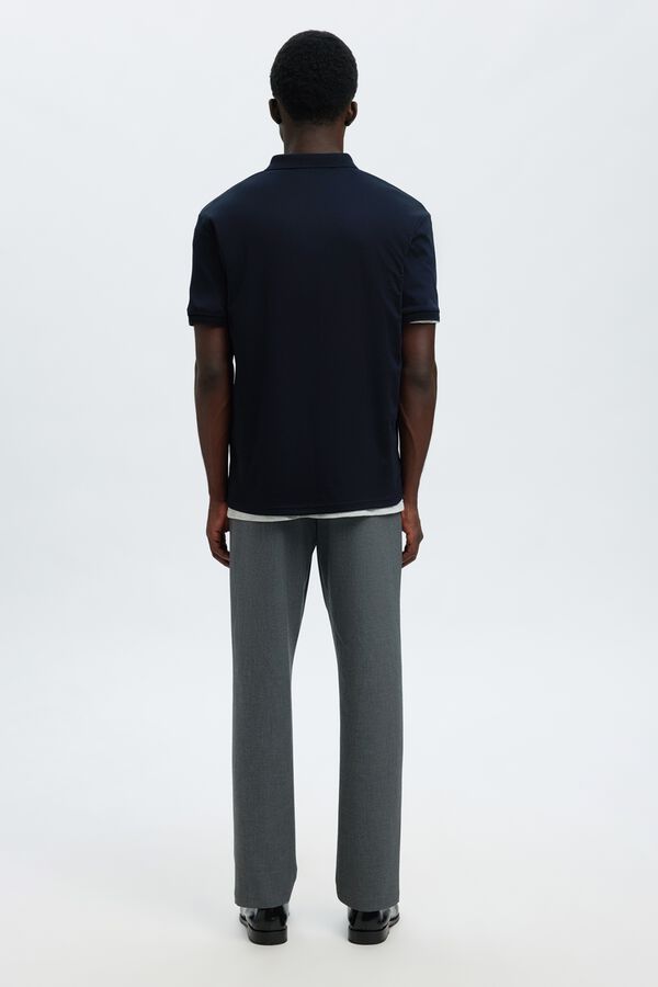 Selected Polo b&aacute;sico de piqu&eacute; Azul