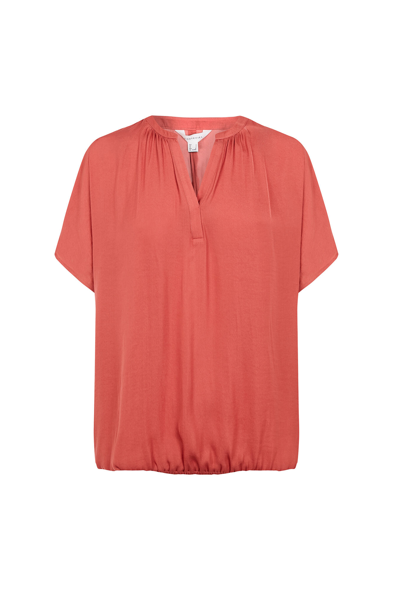 Cortefiel Satin-finish short sleeve blouse