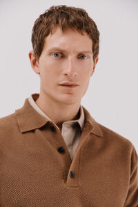 Cortefiel Suéter estruturado de lã com gola polo