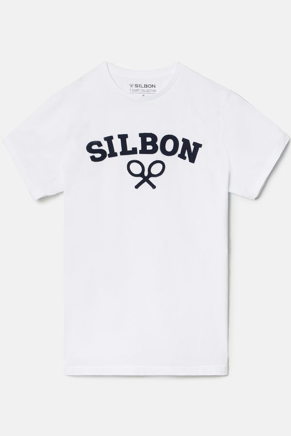 Silbon Camiseta raquete Silbon meia Branco
