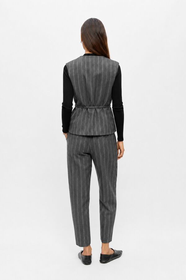 Object Cal&ccedil;a slim riscas Cinzento