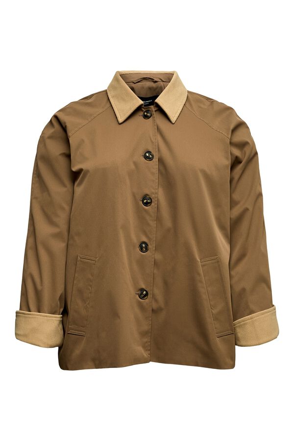 Vero Moda Curve Chaqueta cuello de contraste talla grande Marr&oacute;n