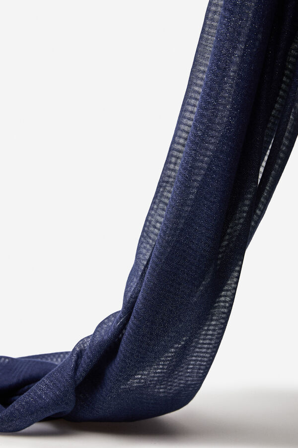 Cortefiel plain shiny scarf Navy