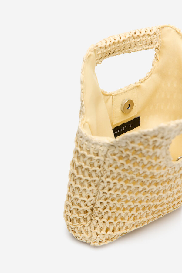 Cortefiel Mala tran&ccedil;ada de r&aacute;fia Ecru