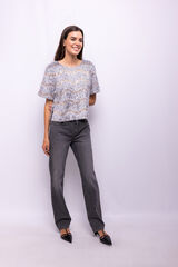 Object Top com lantejoulas e franjas Cinzento