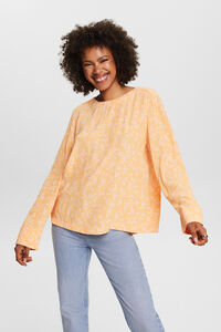 Cortefiel Women's printed viscose blouse Printed orange