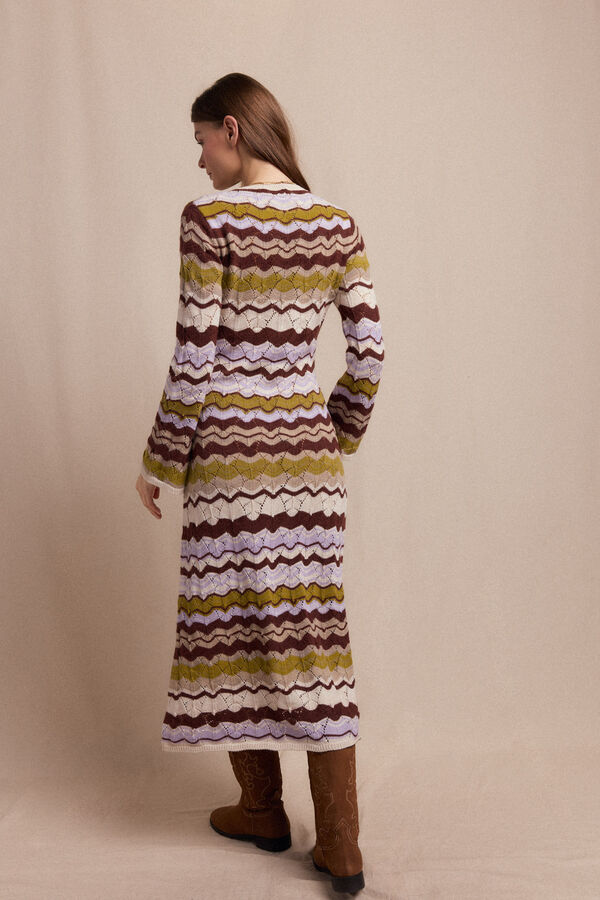 Slowlove Vestido punto ondas multicolor Multicolorido