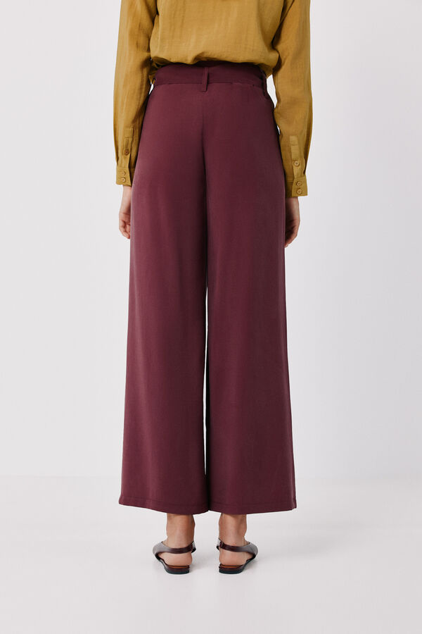 Cortefiel Fluid wide trousers Maroon