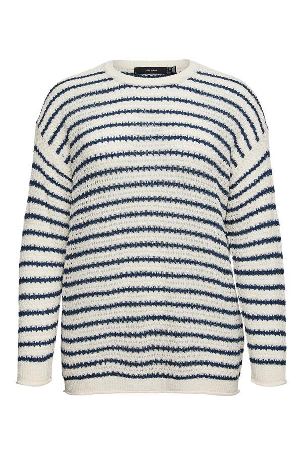 Vero Moda Curve Camisola de malha fina vazada tamanho grande Tostado