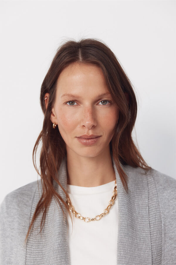 Cortefiel Cardigan with shawl neckline Grey