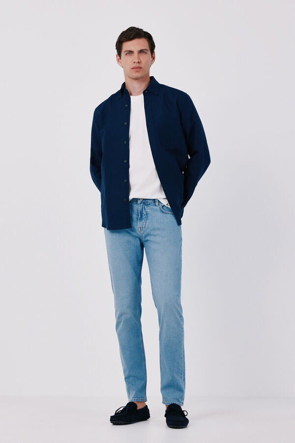 Cortefiel Cal&ccedil;as jeans leves slim Azul