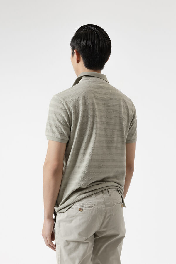 PuroEGO Lichen cotton dobby polo shirt Green
