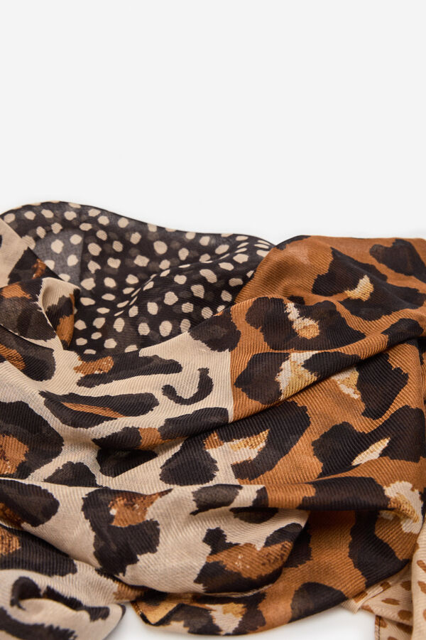 Cortefiel Leopard spot scarf Printed brown