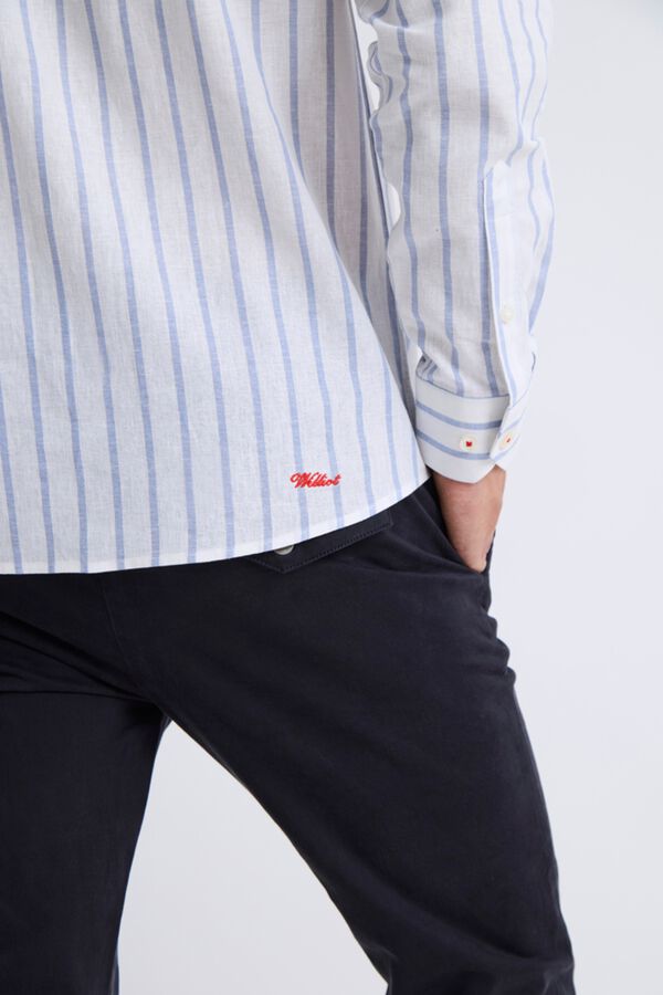 Williot Camisa de linho com riscas n&aacute;uticas Azul