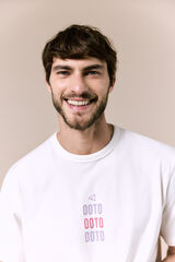 OOTO Washed T-shirt with logo White