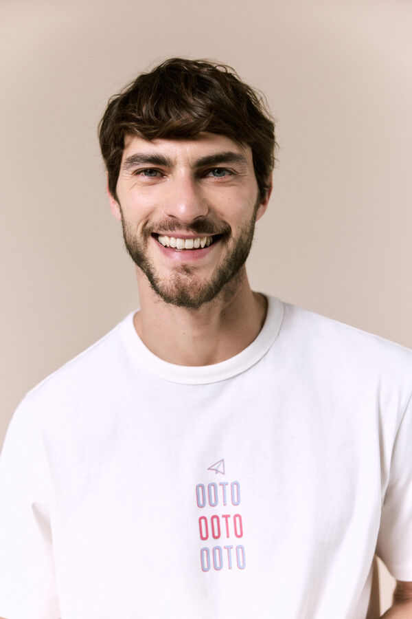 OOTO Washed T-shirt with logo White