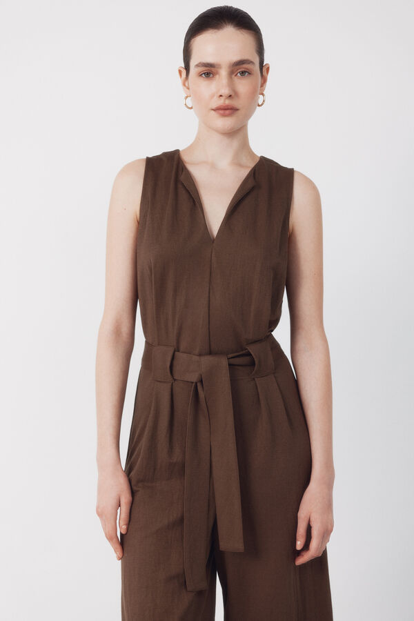 Cortefiel Mono punto piqu&eacute; Marr&oacute;n oscuro