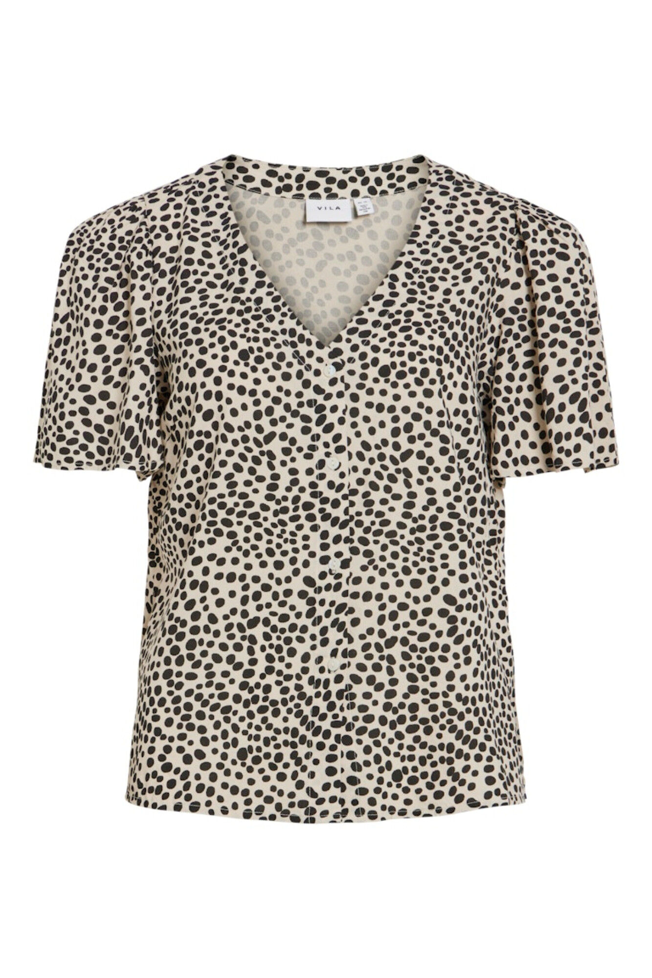 Vila Blusa de manga curta em viscose