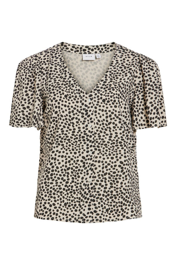 Vila Blusa de manga curta em viscose Tostado