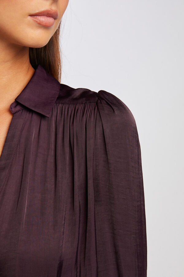 Morgan Camisa manga larga satinada Morado